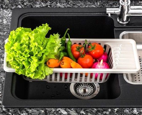 Пластиковая сушилка для посуды и овощей на раковину Hobby