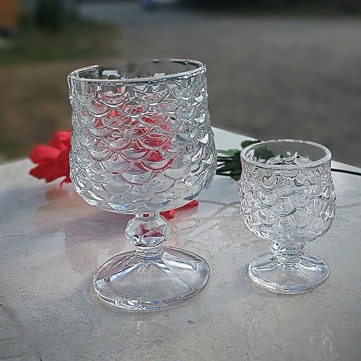 Набір скляних келихів для коньяку 6 + чарок 6 HLS "Луска" (6390/1) Hell