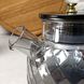 Термостойкий стеклянный чайник для плиты 1л Чёрный перламутр Topaz Crystal
