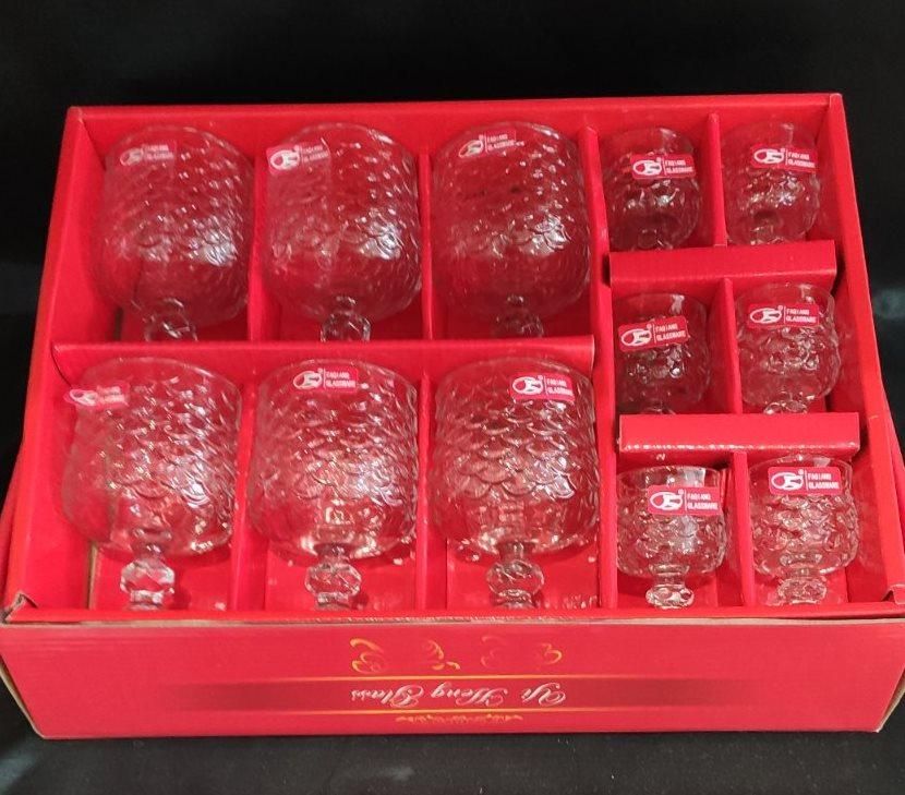 Набір скляних келихів для коньяку 6 + чарок 6 HLS "Луска" (6390/1) Hell