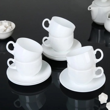 Білий чайний сервіз зі склокераміки Luminarc Peps Evolution 6х220 мл (63368) Luminarc