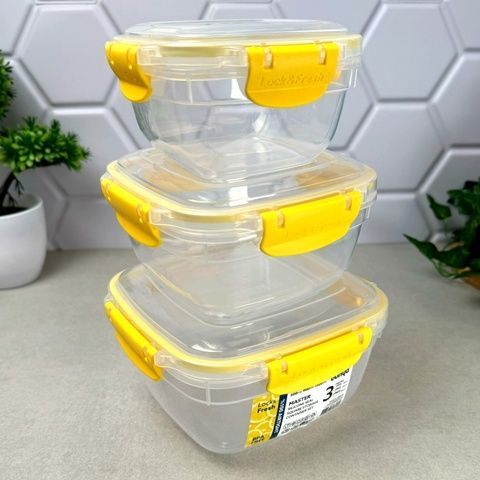 Набор пищевых контейнеров 0.5+0.9+1.5 л 30807 Kare Fresh Box Dunya Plastik