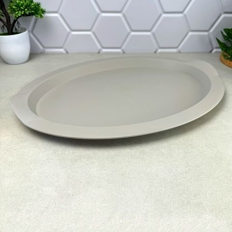 Пластиковый раздаточный овальный поднос 47 см Какао Алеана Алеана