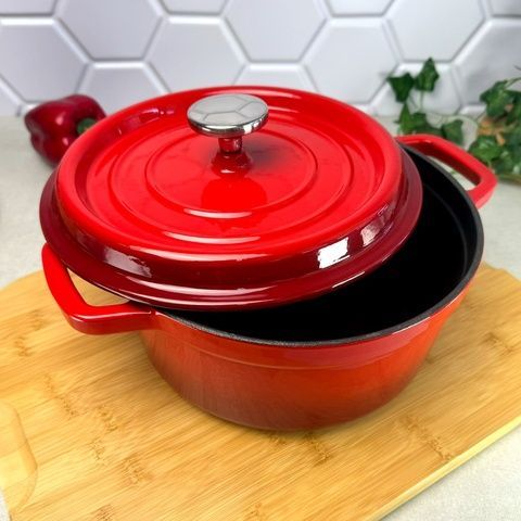 Чавунна каструля 2.9 л Червона Ringel Essen для всіх видів плит RINGEL