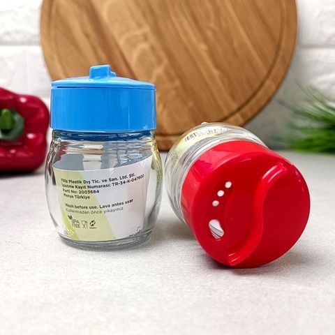 Круглая стеклянная баночка для специй, 80 мл Titiz Plastik