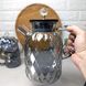Високий скляний чайник 1.5л Чорний перламутр Topaz Crystal