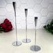 Подсвечники металлические высокие 3 предмета Silver Grace