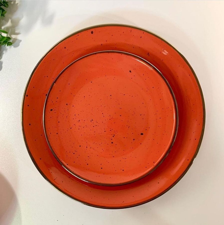 Оранжевая обеденная тарелка 26 см Ardesto Bagheria Warm apricot Ardesto