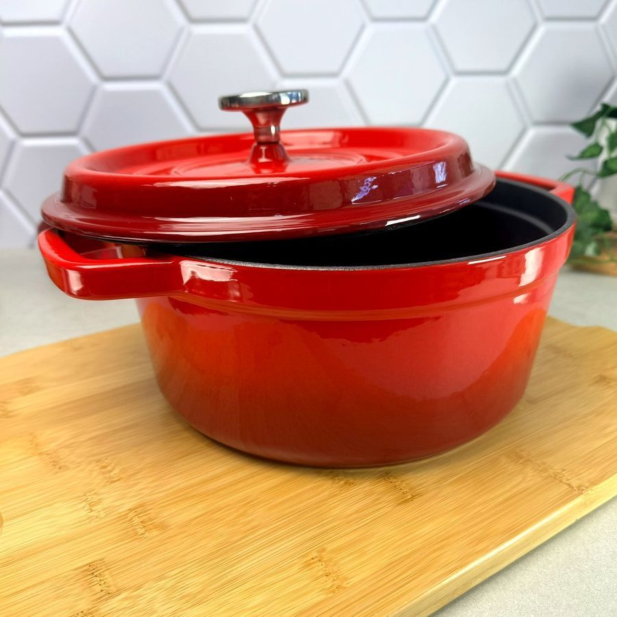 Чугунная кастрюля 2.9 л Красная Ringel Essen для всех видов плит RINGEL
