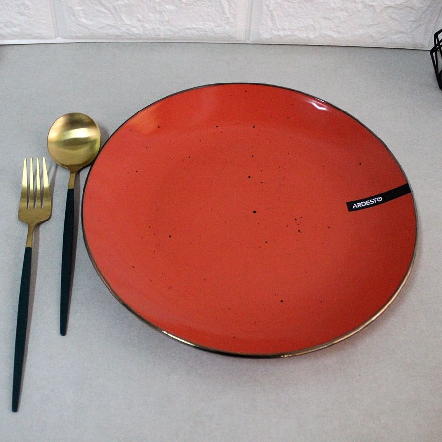 Оранжевая обеденная тарелка 26 см Ardesto Bagheria Warm apricot Ardesto