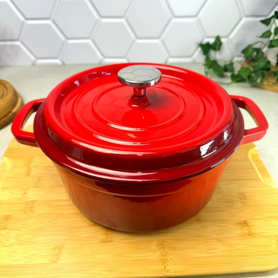 Чугунная кастрюля 2.9 л Красная Ringel Essen для всех видов плит RINGEL