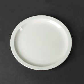 Тарелка обеденная в оправе фарфоровая белая HLS 230 мм Hell