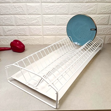 Одноярусна сушарка для посуду для розміщення на столі 56.5 см з піддоном, Люкс Hell