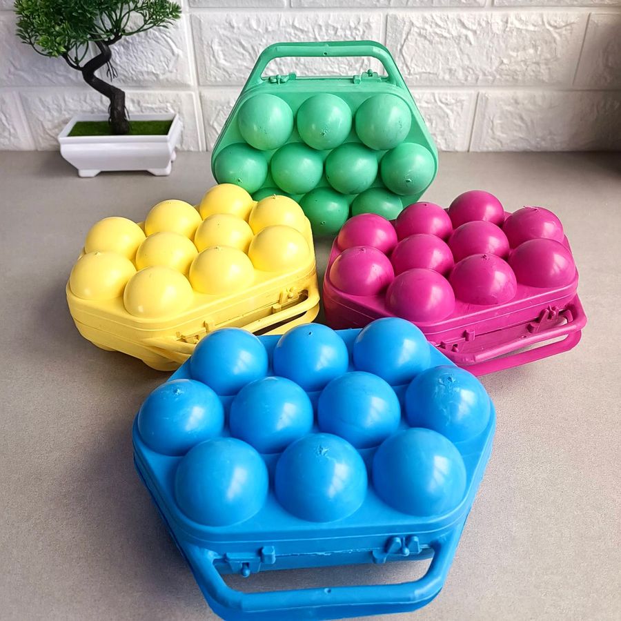 Пластиковый лоток с литой ручкой для хранения и транспортировки десятка яиц Укрпласт