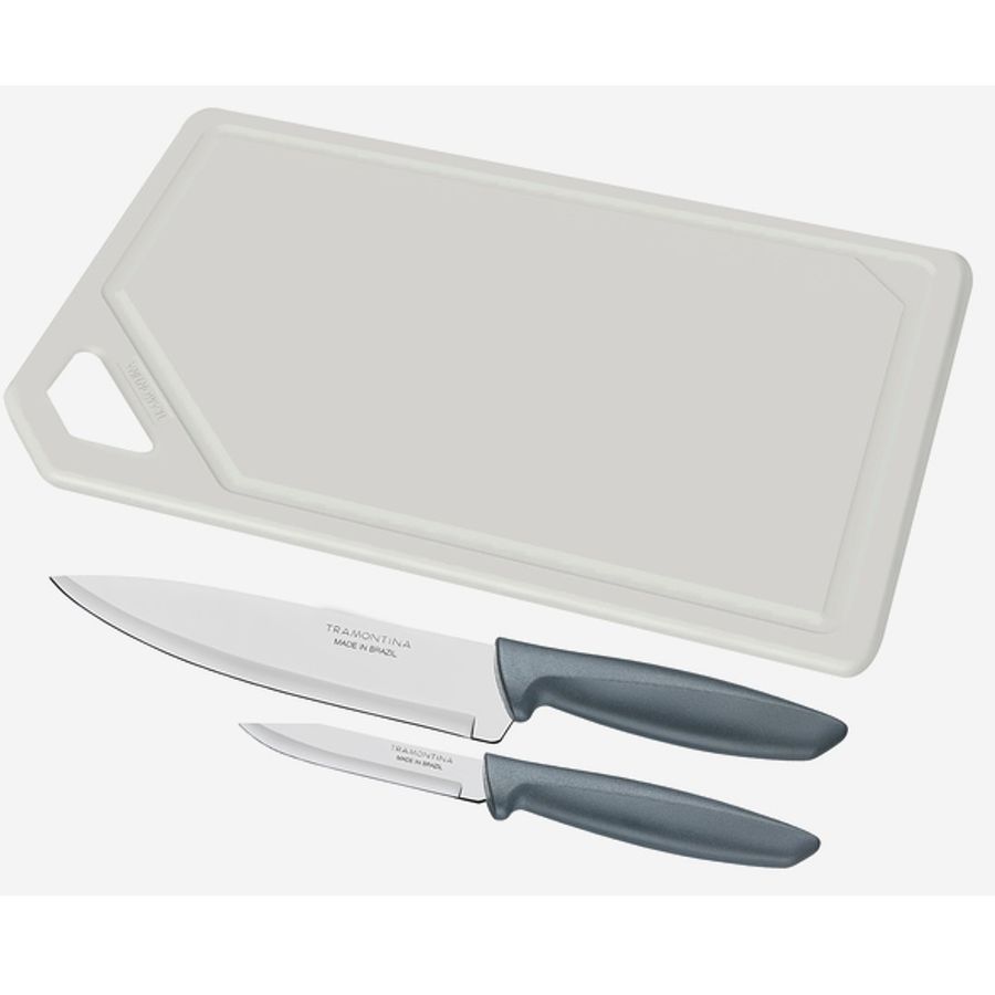 Набор кухонных ножей 3 шт с разделочной доской Tramontina Plenus Tramontina