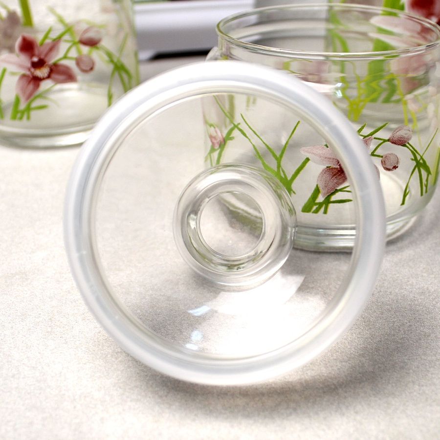 Набір скляних банок для сипучих продуктів Luminarc Red Orchis 3 шт 0,5 + 0,75 + 1 л (Q0289) Luminarc