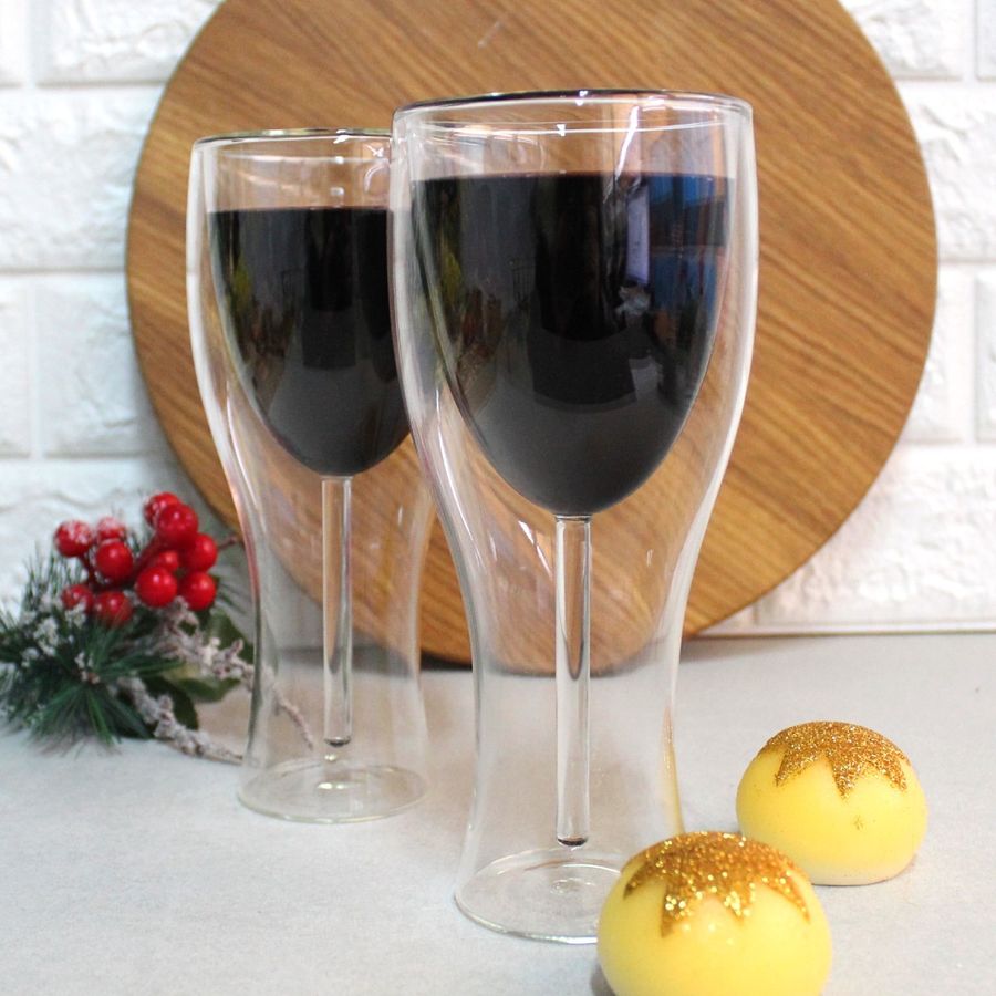 Набор бокалов для вина с бокалом внутри, посуда с двойными стенками S&T