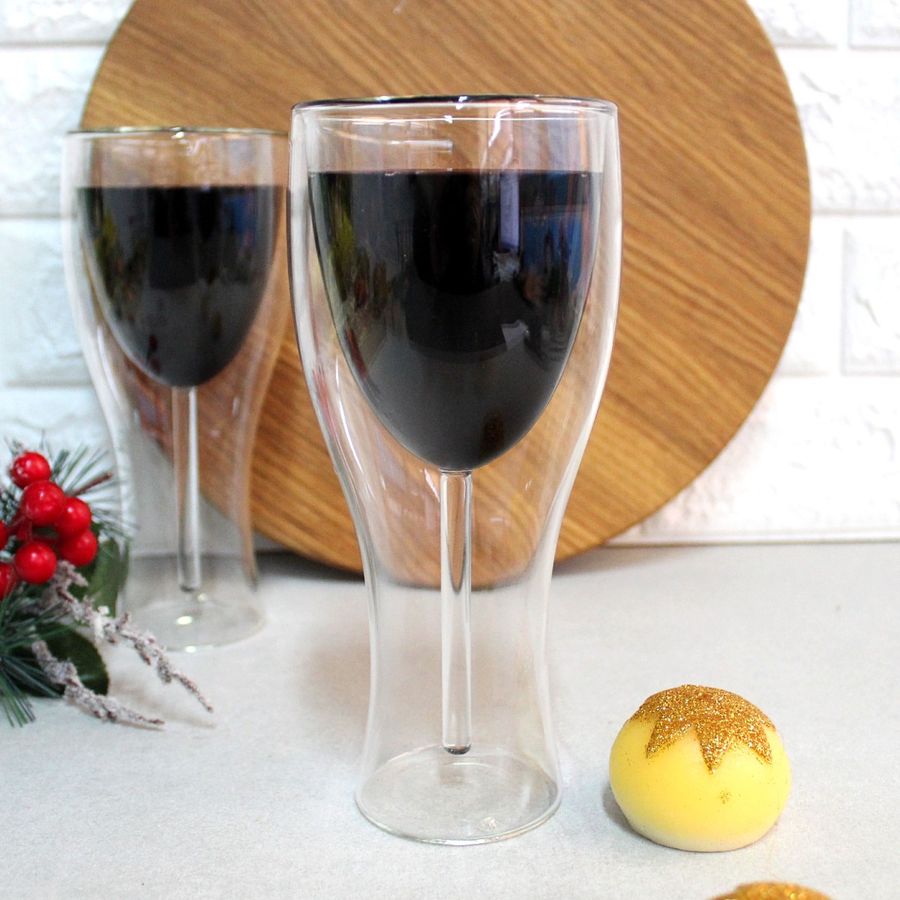 Набор бокалов для вина с бокалом внутри, посуда с двойными стенками S&T