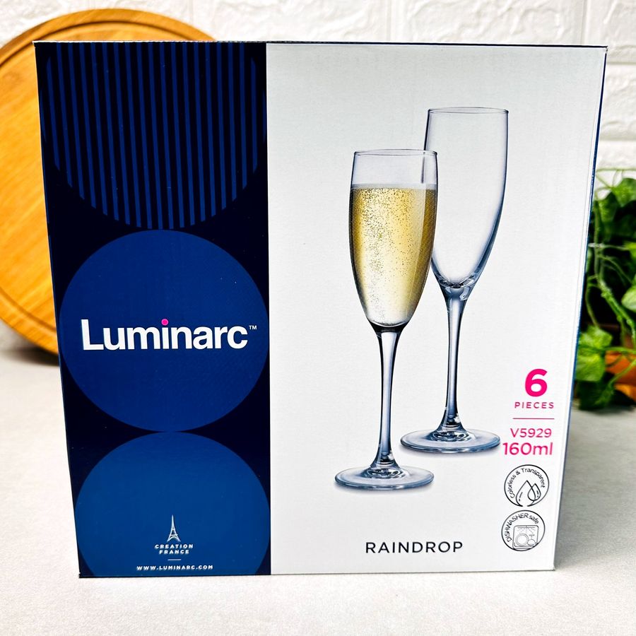 Набор бокалов для шампанского 6 шт 160 мл Luminarc RAINDROP Luminarc