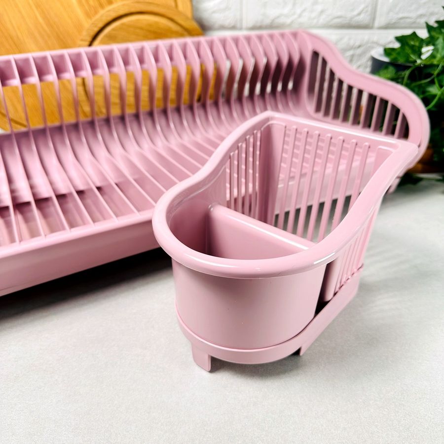 Пластикова сушарка для посуду з підставкою для сушіння столових приладів Фрезія Алєана Алеана