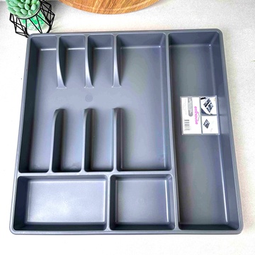 Большой органайзер в кухонный ящик для столовых приборов на 7 секций Dunya Plastic