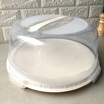 Пластиковая тортовница с крышкой-куполом 34 см с защёлками Алеана