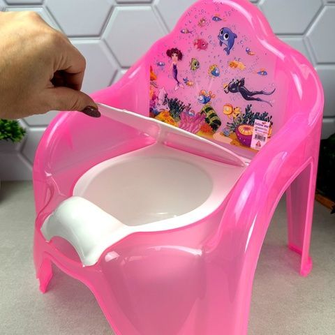 Детский горшок-стульчик Розовый прозрачный Dunya Plastik