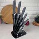 Набор серых гранитных ножей 6 предметов на подставке Bohmann