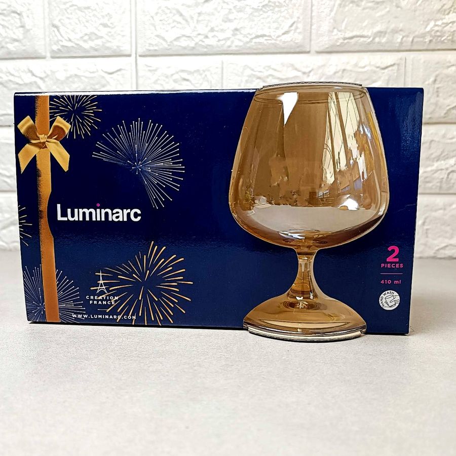 Набор перламутровых бокалов для коньяка Luminarc Золотой мёд 410мл*2шт (P9308) Luminarc