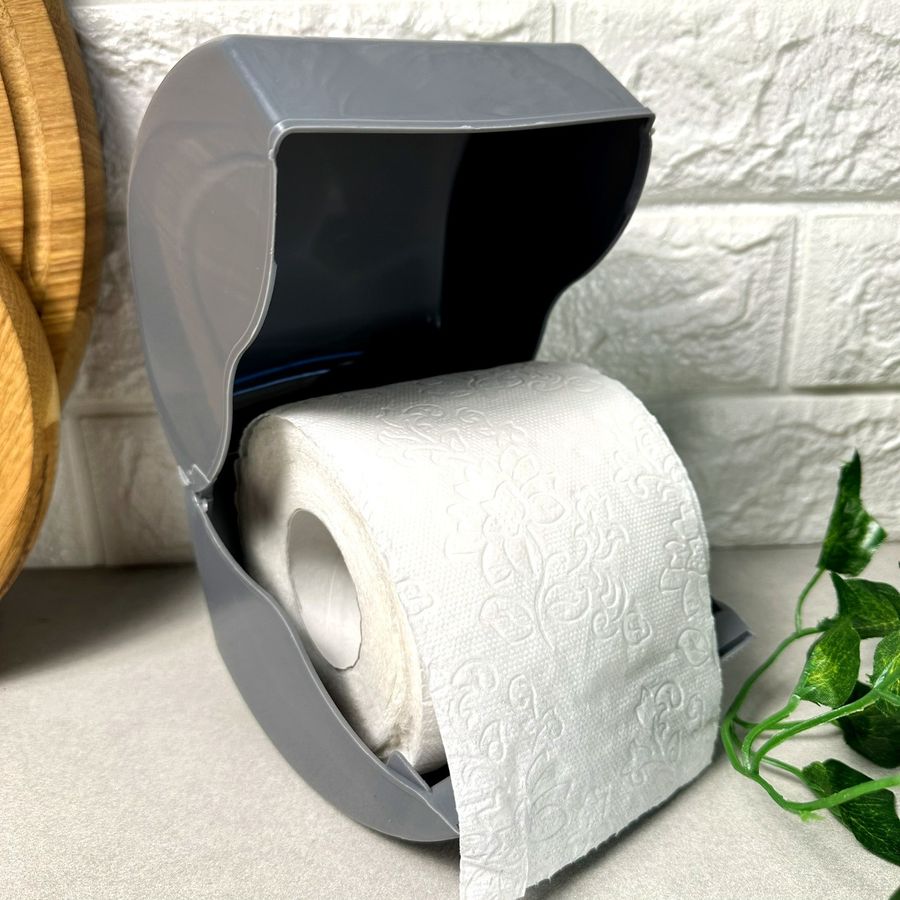 Сірий пластиковий настінний тримач для туалетного паперу СД СД Свет