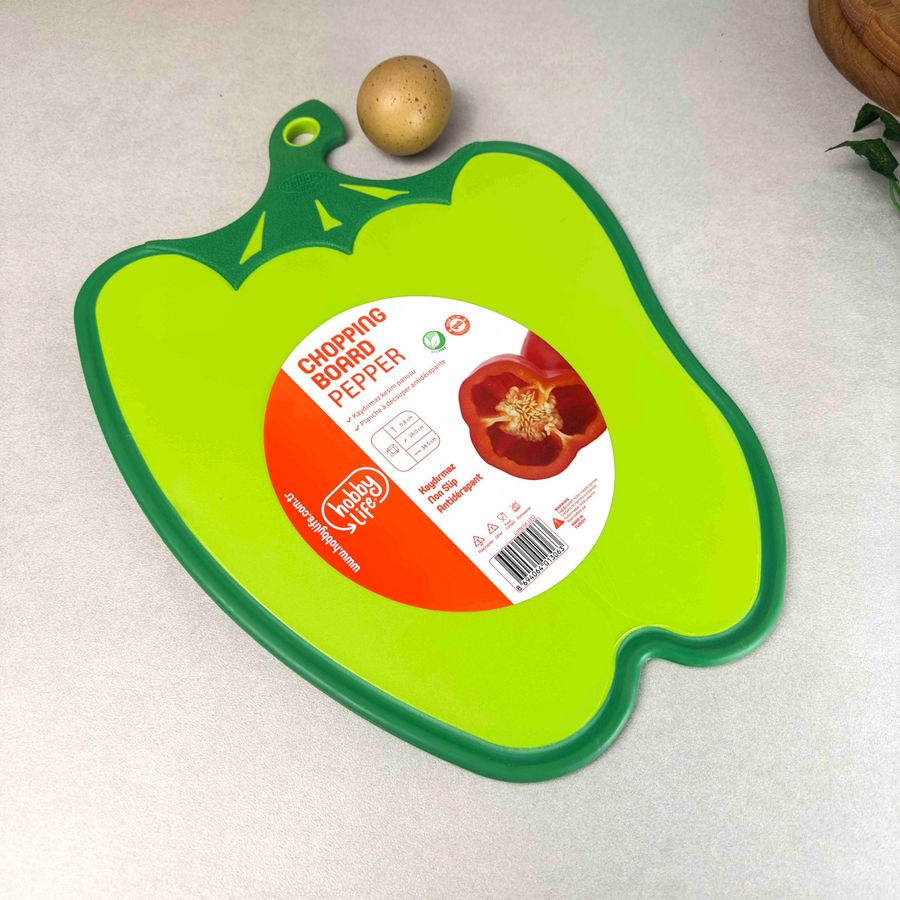 Нескользящая разделочная доска Зелёный перец Plastar Pak