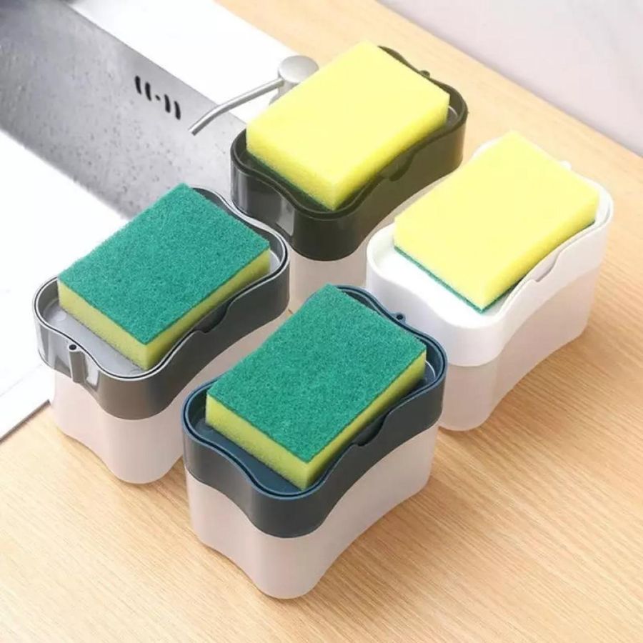 Автоматичний кухонний диспенсер-дозатор для миючого засобу з губкою Akay