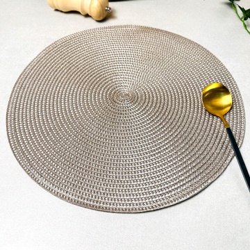 Круглая бронзово-серая сервировочная салфетка из ПВХ 38 см (К-46) Hell