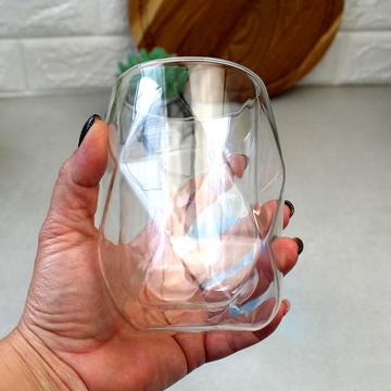 Висока склянка з подвійним склом Вавілон 350 мл (6749) Hell