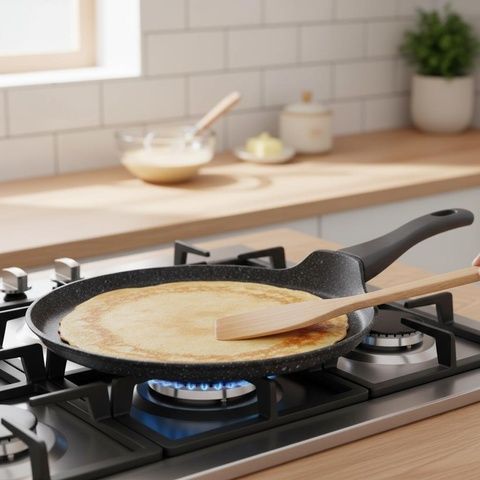 Сковорідка для млинців алюмінієва 26 см Marble GT-2204-26 GUSTO