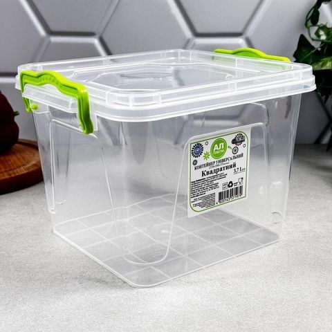 Контейнер пластиковий 3,7 л прозорий із защіпками Elit ALPLASTIK