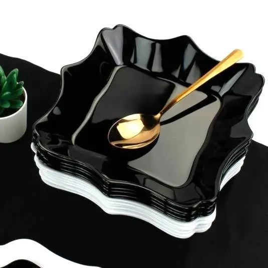 Чорна супова тарілка із хвилястими краями Luminarc Authentic Black Luminarc