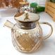 Термостойкий стеклянный чайник для плиты 1л Янтарный перламутр Amber Crystal