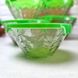 Набір круглих салатниць 5 шт із зеленими кришками Хвиля