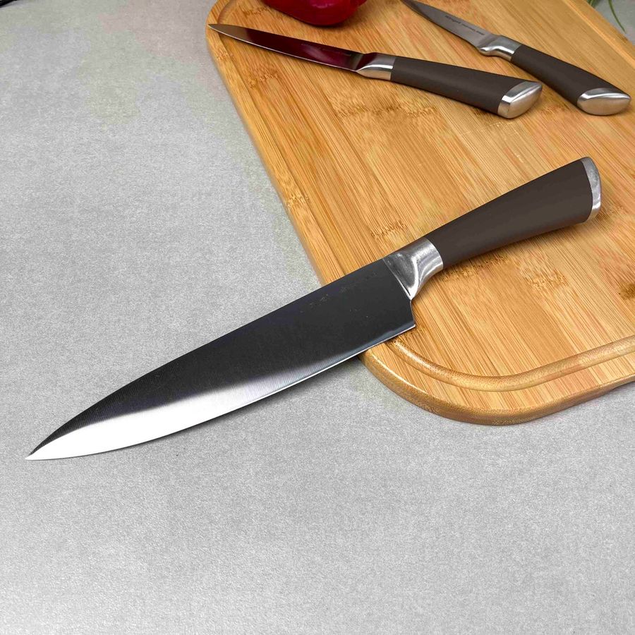 Кухонный нож 20 см с коричневой ручкой Soft-touch RINGEL Exzellent RINGEL