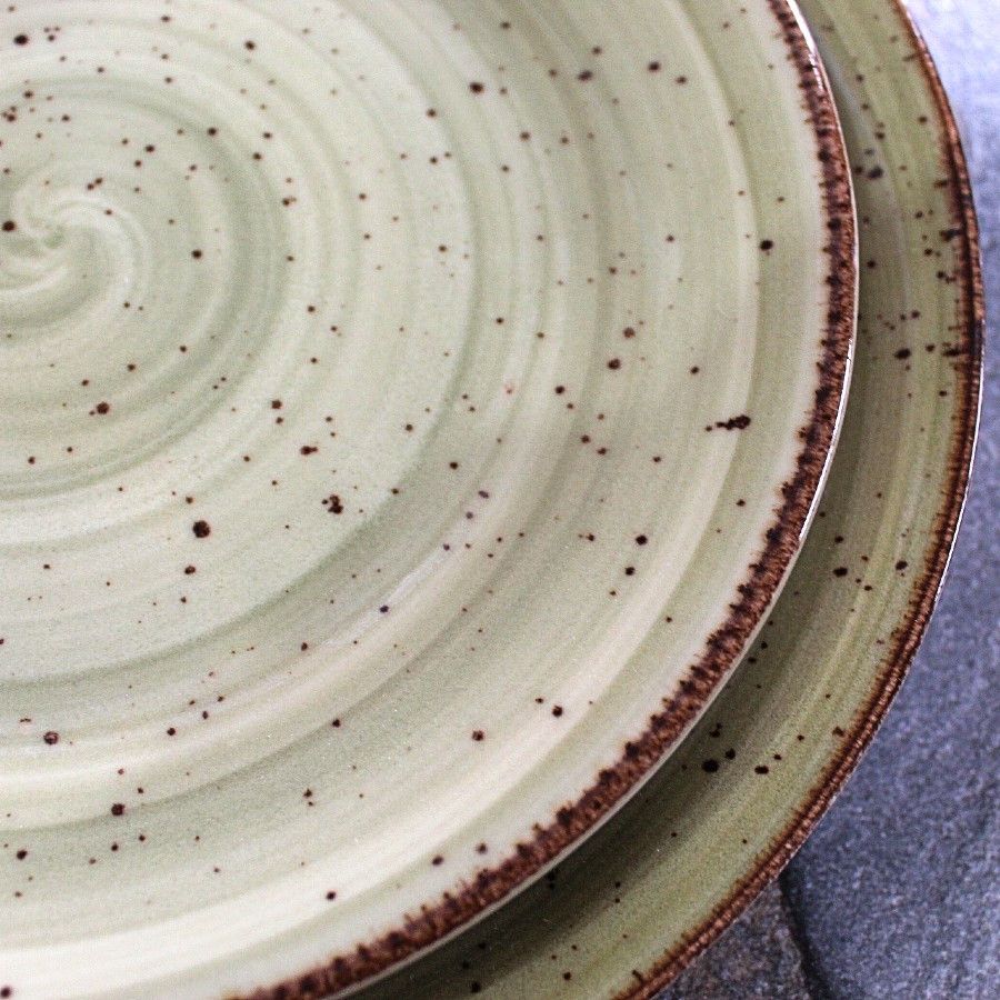 Фарфоровая турецкая тарелка зелёная Kutahya Porselen "Corendon" 270 мм (GR3027) Kutahya Porselen