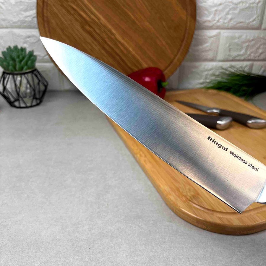 Кухонный нож 20 см с коричневой ручкой Soft-touch RINGEL Exzellent RINGEL