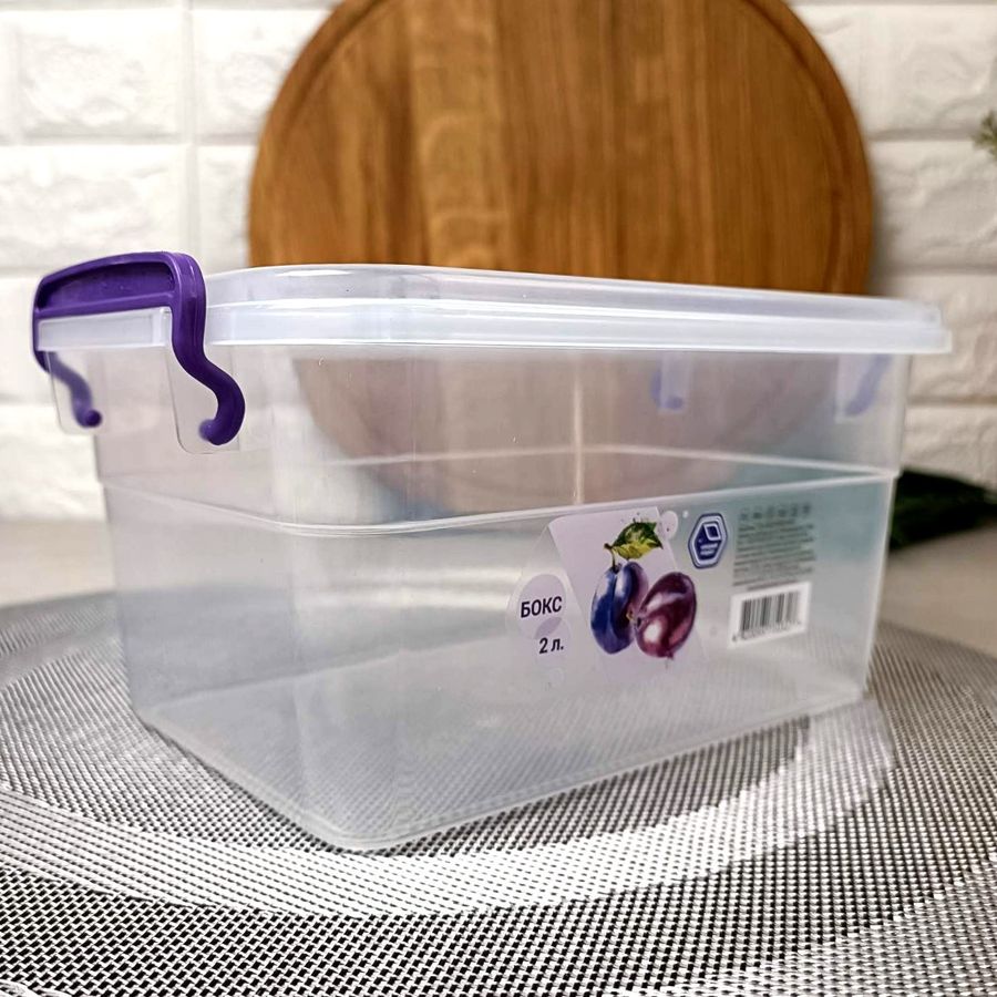 Пластиковый бокс для хранения пищи 2л с крышкой Народный продукт