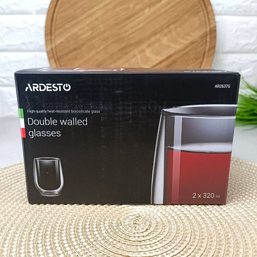 Набір склянок з подвійним склом 320 мл 2 шт Ardesto (AR2637G) Ardesto