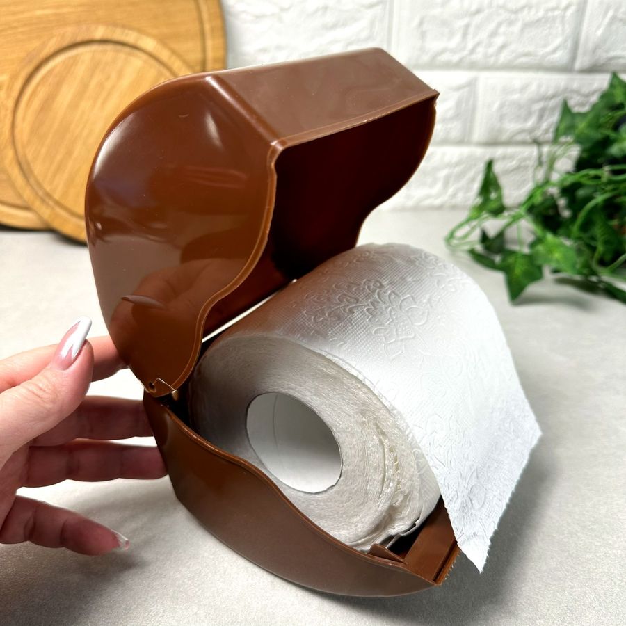 Коричневый пластиковый настенный держатель для туалетной бумаги СД СД Свет