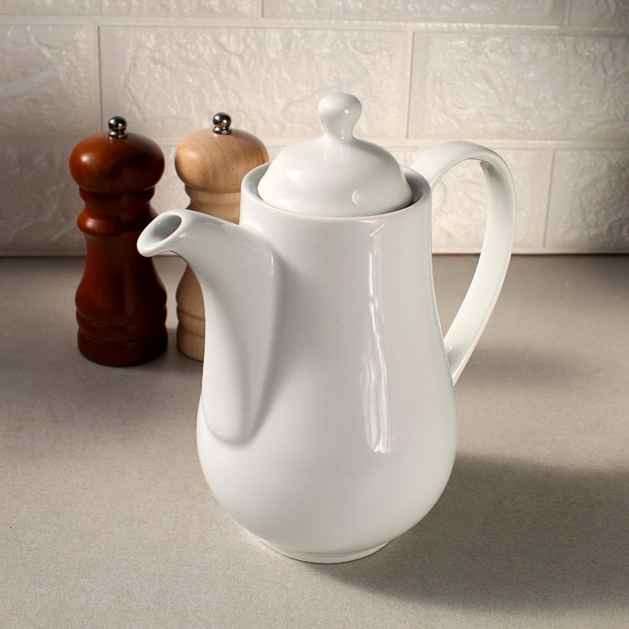 Белый фарфоровый чайник Kutahya Porselen FRIG 800 мл (FR2800) Kutahya Porselen