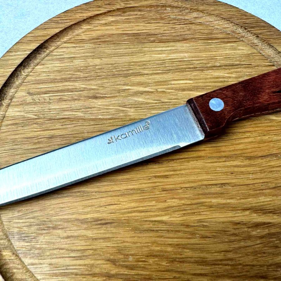 Нож кухонный универсальный из нержавеющей стали с деревянной ручкой Kamille Kamille