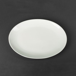 Блюдо велике порцелянове овал, посуд для ресторана HLS 380х300 мм (HR1424) Hell
