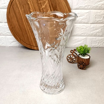 Велика скляна настільна ваза Квіти 23.5 см Hell
