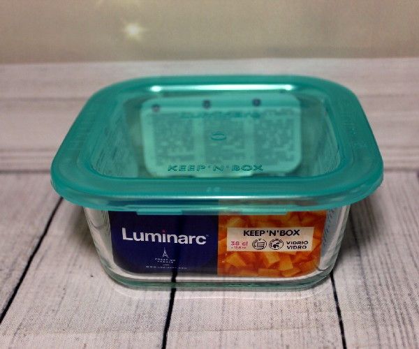 Скляний харчовий контейнер Luminarc "Keep'N" квадратний з кришкою 380 мл (P5522) Luminarc